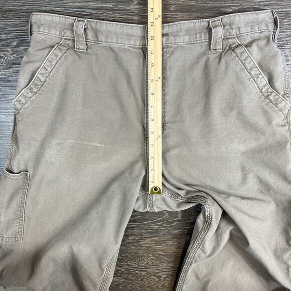 Carhartt Mens Canvas Loose Fit Work Dungaree Khaki 38x20 Rugged Workwear Outdoor - Picture 9 of 12